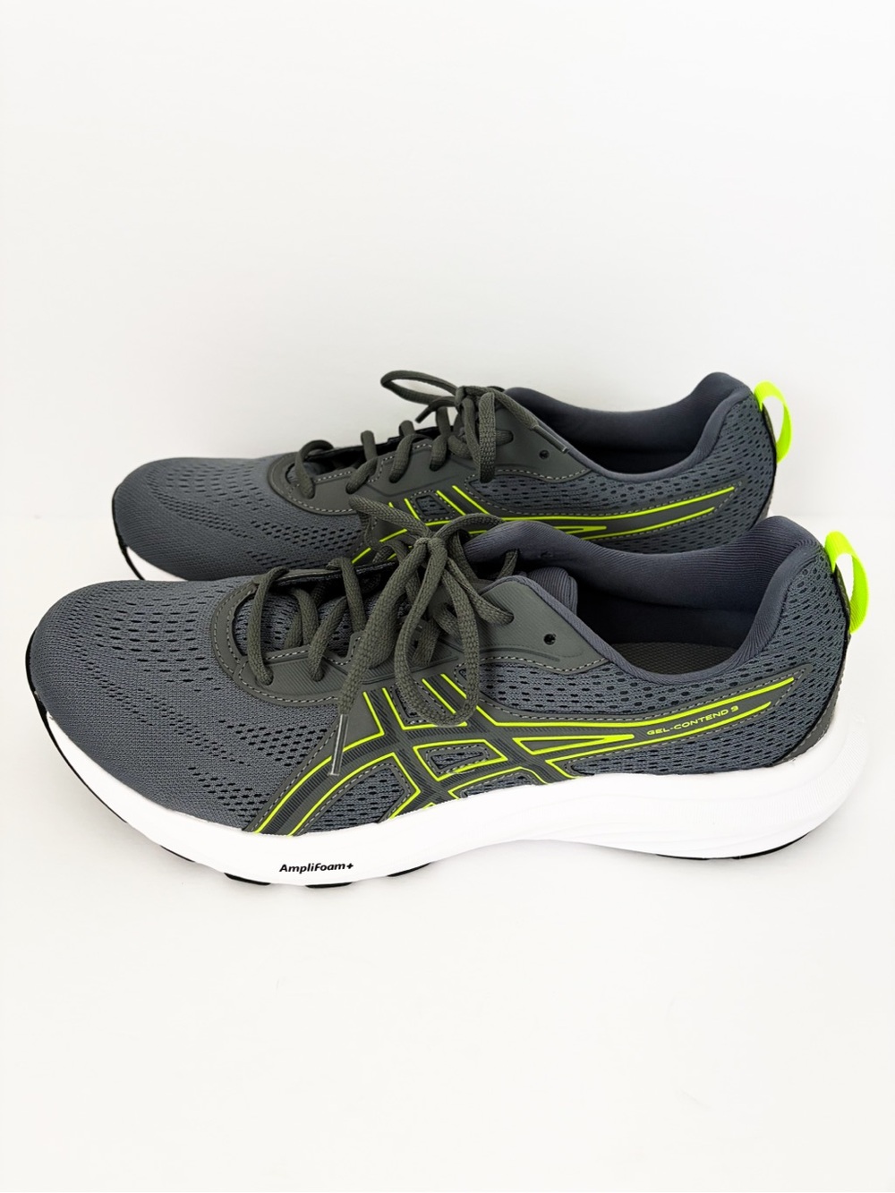 ASICS Gel Contend 9 Mens Running Shoes Gray Neon Green Size 11